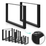 Bordstel – sort, 30×43 cm, fremstillet af stål, industrielt, til spisebord/sofabord/skrivebord, rektangulært, stabilt - Kategori: 4 Bordstel - sort, 30x43 cm, fremstillet af stål, industrielt, til spisebord/sofabord/skrivebord, rektangulært, stabilt