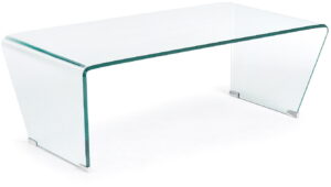 Burano, Sofabord, klar, H40x120x60 cm, glas