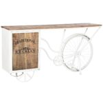 Console Hvid Brun Metal 165 x 35,5 x 83,8 cm - Kategori: 4 Console Hvid Brun Metal 165 x 35,5 x 83,8 cm