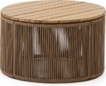 Dandara, Udendørs sofabord, beige, H35x60x60 cm, stål, akaciatræ