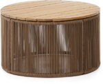 Dandara, Udendørs sofabord, beige/sort, H40x70x70 cm, stål, akaciatræ - Kategori: 4 Dandara, Udendørs sofabord, beige/sort, H40x70x70 cm, stål, akaciatræ