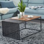 Designer stuebord / sofabord i industrielt, japandi stil, massivt træ og metal, håndlavet, 90x55x40 cm - Kategori: 4 Designer stuebord / sofabord i industrielt, japandi stil, massivt træ og metal, håndlavet, 90x55x40 cm