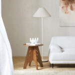 Elegant sidebord / sofabord i japandi-look, Ø36cm, brun - Kategori: 4 Elegant sidebord / sofabord i japandi-look, Ø36cm, brun