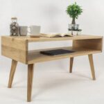 Firkantet sofabord i egetræ på 99×43 cm med hylde Flere varianter – 46 cm - Kategori: 4 Firkantet sofabord i egetræ på 99x43 cm med hylde Flere varianter - 46 cm