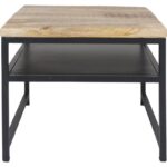 Firkantet sofabord i mangotræ og metal 45x45x60 cm – Naturlig - Kategori: 4 Firkantet sofabord i mangotræ og metal 45x45x60 cm - Naturlig