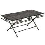 Foldbart sofabord i vintagestil metal 100 x 50 x 45 cm sort - Kategori: 4 Foldbart sofabord i vintagestil metal 100 x 50 x 45 cm sort