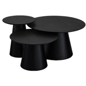 Furnhouse Tango sofabordssæt sort eg ø45,ø60 og ø80cm
