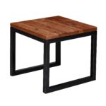 Håndlavet sidebord / sofabord i industrielt look, massivt træ, 45x40x45 cm, brun - Kategori: 4 Håndlavet sidebord / sofabord i industrielt look, massivt træ, 45x40x45 cm, brun