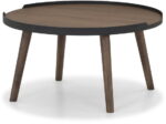 Hasseris, Rundt sofabord med metalramme, Ø80 cm, eksklusiv, valnød - Kategori: 4 Hasseris, Rundt sofabord med metalramme, Ø80 cm, eksklusiv, valnød