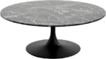 KARE DESIGN Schickeria sofabord, rund - sort marmorlook laminat og sort stål (Ø110)