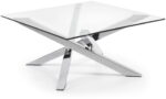 Kamido, Sofabord, sølv/klar, glas - Kategori: 4 Kamido, Sofabord, sølv/klar, glas