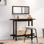 Konsolbord 110x40x80 cm massivt fyrretræ sort - Kategori: 4 Konsolbord 110x40x80 cm massivt fyrretræ sort