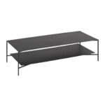 LAFORMA Azisi sofabord, m. hylde – sort glas og sort stål (140×60) - Kategori: 4 LAFORMA Azisi sofabord, m. hylde - sort glas og sort stål (140x60)