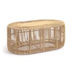 LAFORMA Lael sofabord, oval - natur rattan (110x60)