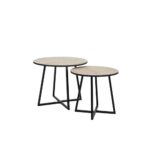 Magne Sofabordssæt – Natur med sorte ben Ø40 / Ø50 cm - Kategori: 4 Magne Sofabordssæt - Natur med sorte ben Ø40 / Ø50 cm