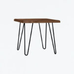 Mahic sofabord i træ med sorte metalben 50x50x43 cm - Kategori: 4 Mahic sofabord i træ med sorte metalben 50x50x43 cm