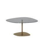 NORDVÄRK Soho sofabord, organisk – mørkegrå glas og guld metal (85×67) - Kategori: Sofa 4 NORDVÄRK Soho sofabord, organisk - mørkegrå glas og guld metal (85x67)
