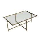 NORDVÄRK Sun sofabord, rektangulær – glas og guld metal (94×64) - Kategori: Sofa 4 NORDVÄRK Sun sofabord, rektangulær - glas og guld metal (94x64)
