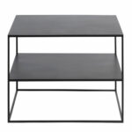 Opulence sofabord, m. hylde - sort metal (65x65)
