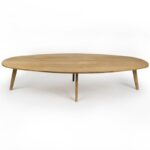 Ovalt sofabord på 170x70 cm i massiv egetræ Flere varianter - 35 cm / Egefarvet