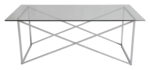 RGE Cross sofabord - glas/sølv glas/metal, rektangulær (120x65)