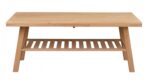 ROWICO Brooklyn sofabord - børstet eg m. 1 hylde (130x75)