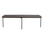 ROWICO Shelton sofabord – brun asketræ og sort metal (145×60) - Kategori: 4 ROWICO Shelton sofabord - brun asketræ og sort metal (145x60)