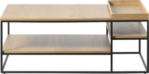 Rivoli, Sofabord, natur, H45x70x120 cm, egetræ, metal