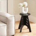 Rundt sidebord / sofabord i japandi-stil, Ø32cm, sort - Kategori: 4 Rundt sidebord / sofabord i japandi-stil, Ø32cm, sort
