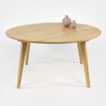 Rundt sofabord i massiv egetræ Ø90 cm Flere varianter – 48 cm / Egefarve - Kategori: 4 Rundt sofabord i massiv egetræ Ø90 cm Flere varianter - 48 cm / Egefarve