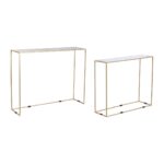 Sæt med 2 borde Hvid Sort Gylden 100 x 28 x 80 cm - Kategori: 4 Sæt med 2 borde Hvid Sort Gylden 100 x 28 x 80 cm