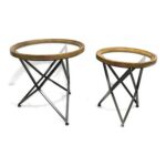 Sæt med 2 borde Sort Natur Metal Krystal Plastik 65 x 65 x 63 cm - Kategori: 4 Sæt med 2 borde Sort Natur Metal Krystal Plastik 65 x 65 x 63 cm