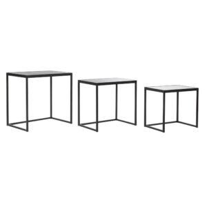 Set med 3 små borde Sort 58 x 36,5 x 53,5 cm