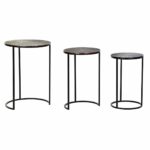 Set med 3 små borde Sort Kobber Gylden 44 x 44 x 61 cm - Kategori: 4 Set med 3 små borde Sort Kobber Gylden 44 x 44 x 61 cm