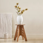 Sidebord / sofabord, japandi-look, Ø32 cm, brun - Kategori: 4 Sidebord / sofabord, japandi-look, Ø32 cm, brun