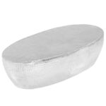 Sofabord 100 x 50 x 28 cm hamret aluminium sølvfarvet - Kategori: 4 Sofabord 100 x 50 x 28 cm hamret aluminium sølvfarvet
