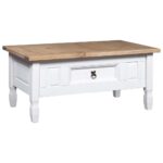Sofabord 100 x 55 x 44 cm fyrretræ Corona-serien hvid - Kategori: 4 Sofabord 100 x 55 x 44 cm fyrretræ Corona-serien hvid