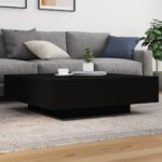 Sofabord 100x100x31 cm konstrueret træ sort - Kategori: 4 Sofabord 100x100x31 cm konstrueret træ sort