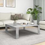 Sofabord 100x100x35 cm spånplade betongrå - Kategori: 4 Sofabord 100x100x35 cm spånplade betongrå
