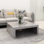 Sofabord 100x100x35 cm spånplade betongrå - Kategori: 4 Sofabord 100x100x35 cm spånplade betongrå