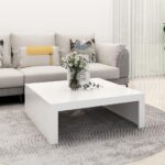 Sofabord 100x100x35 cm spånplade hvid - Kategori: 4 Sofabord 100x100x35 cm spånplade hvid