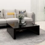 Sofabord 100x100x35 cm spånplade sort - Kategori: 4 Sofabord 100x100x35 cm spånplade sort