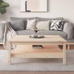 Sofabord 100x100x40 cm massivt fyrretræ - Kategori: 4 Sofabord 100x100x40 cm massivt fyrretræ