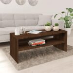 Sofabord 100x40x40 cm konstrueret træ brun egetræsfarve