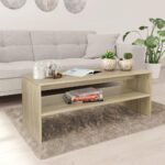 Sofabord 100x40x40 cm konstrueret træ sonoma-eg - Kategori: 4 Sofabord 100x40x40 cm konstrueret træ sonoma-eg