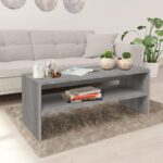 Sofabord 100x40x40 cm konstrueret træ sonoma-eg grå - Kategori: 4 Sofabord 100x40x40 cm konstrueret træ sonoma-eg grå