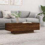 Sofabord 100×49,5×31 cm konstrueret træ brun egetræsfarve - Kategori: 4 Sofabord 100x49,5x31 cm konstrueret træ brun egetræsfarve