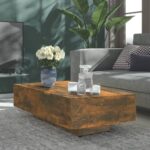 Sofabord 100×49,5×31 cm konstrueret træ røget egetræsfarve - Kategori: 4 Sofabord 100x49,5x31 cm konstrueret træ røget egetræsfarve