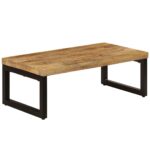 Sofabord 100x50x35 cm massivt mangotræ og stål - Kategori: 4 Sofabord 100x50x35 cm massivt mangotræ og stål