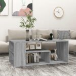 Sofabord 100x50x40 cm konstrueret træ Grå sonoma-eg - Kategori: 4 Sofabord 100x50x40 cm konstrueret træ Grå sonoma-eg